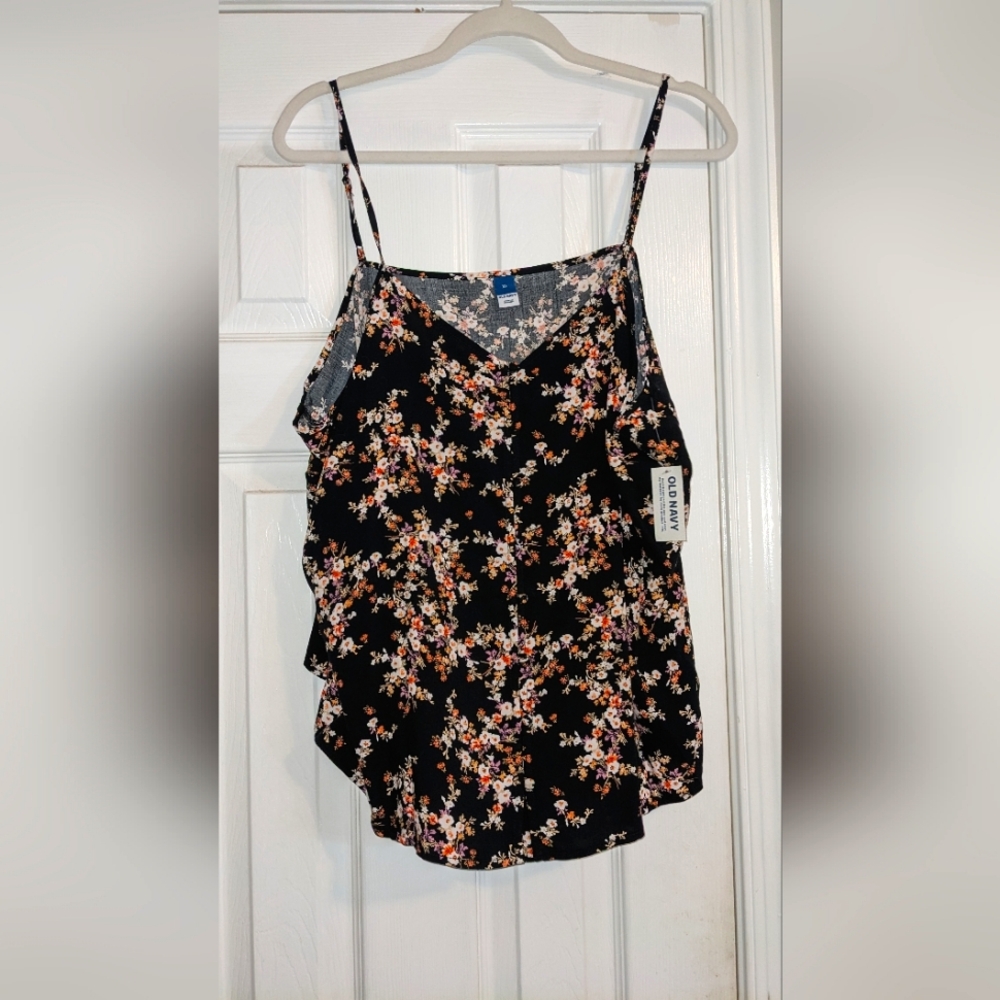 NWT Old Navy XL black floral cami